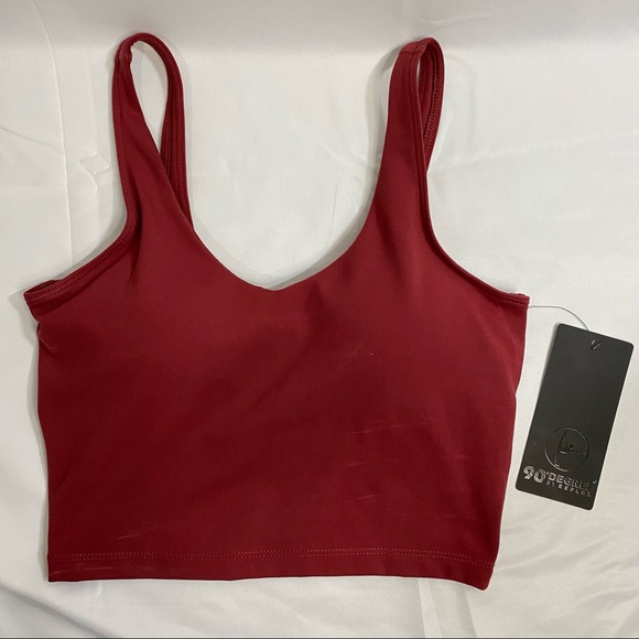 Longline Bra/Cropped Tank. Flexform Athletic Top in Raspbery Red. 90° by Reflex - Picture 2 of 13